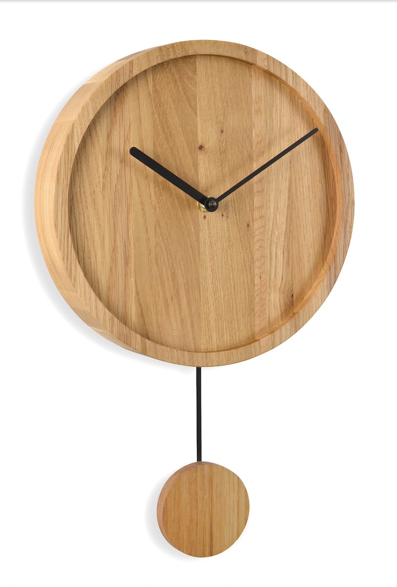 Wanduhrgehäuse aus Eiche mit Pendel